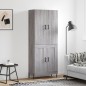 vidaXL Credenza Grigio Sonoma 69,5x34x180 cm in Legno Multistrato vidaXL Credenza Grigio Sonoma 69,5x34x180 cm in Legno Multistrato