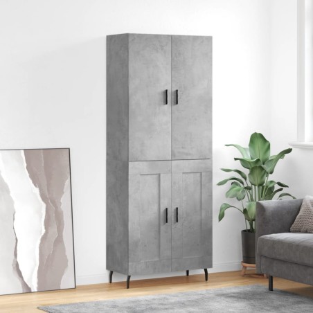 vidaXL Credenza Grigio Cemento 69,5x34x180 cm in Legno Multistrato