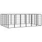 Box Cani 20 Pannelli Nero 50x100 cm Acciaio Verniciato Polvere Box Cani 20 Pannelli Nero 50x100 cm Acciaio Verniciato Polvere