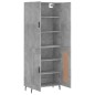 vidaXL Credenza Grigio Cemento 69,5x34x180 cm in Legno Multistrato