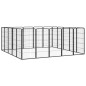 Box Cani 20 Pannelli Nero 50x100 cm Acciaio Verniciato Polvere Box Cani 20 Pannelli Nero 50x100 cm Acciaio Verniciato Polvere