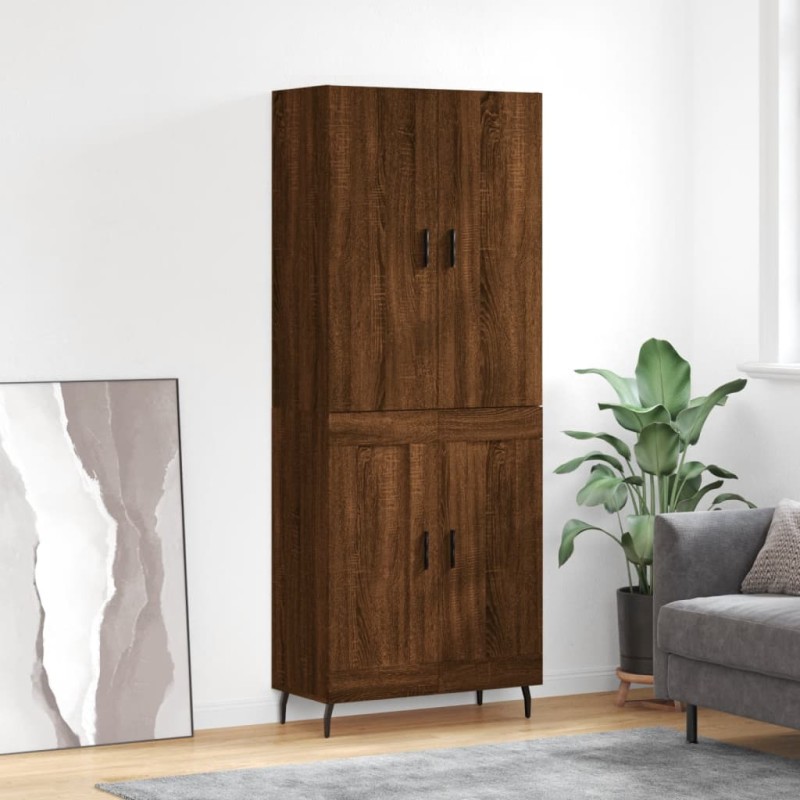 vidaXL Credenza Rovere Marrone 69,5x34x180 cm in Legno Multistrato vidaXL Credenza Rovere Marrone 69,5x34x180 cm in Legno Multistrato