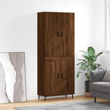 vidaXL Credenza Rovere Marrone 69,5x34x180 cm in Legno Multistrato