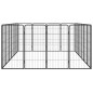 Box Cani 20 Pannelli Nero 50x100 cm Acciaio Verniciato Polvere Box Cani 20 Pannelli Nero 50x100 cm Acciaio Verniciato Polvere