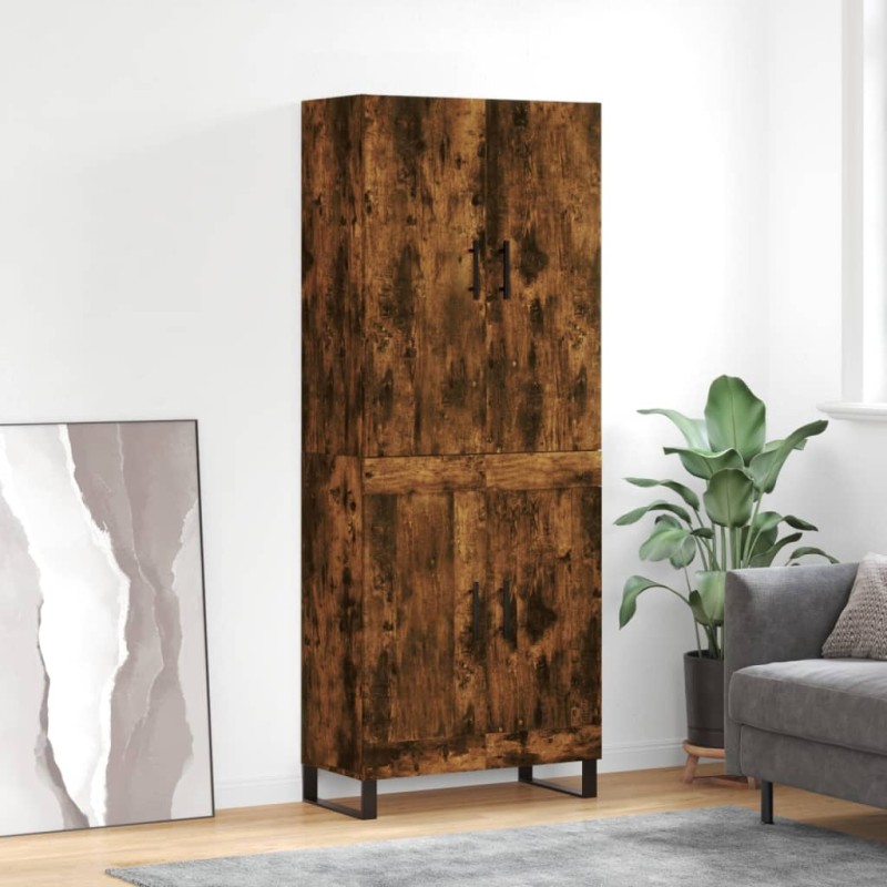 vidaXL Credenza Rovere Fumo 69,5x34x180 cm in Legno Multistrato vidaXL Credenza Rovere Fumo 69,5x34x180 cm in Legno Multistrato