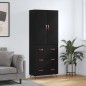 vidaXL Credenza Nera 69,5x34x180 cm in Legno Multistrato vidaXL Credenza Nera 69,5x34x180 cm in Legno Multistrato
