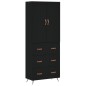 vidaXL Credenza Nera 69,5x34x180 cm in Legno Multistrato vidaXL Credenza Nera 69,5x34x180 cm in Legno Multistrato