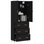 vidaXL Credenza Nera 69,5x34x180 cm in Legno Multistrato vidaXL Credenza Nera 69,5x34x180 cm in Legno Multistrato