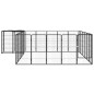 Box Cani 26 Pannelli Nero 50x100 cm Acciaio Verniciato Polvere Box Cani 26 Pannelli Nero 50x100 cm Acciaio Verniciato Polvere