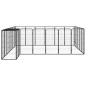 Box Cani 26 Pannelli Nero 50x100 cm Acciaio Verniciato Polvere Box Cani 26 Pannelli Nero 50x100 cm Acciaio Verniciato Polvere