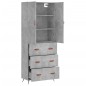 vidaXL Credenza Grigio Cemento 69,5x34x180 cm in Legno Multistrato vidaXL Credenza Grigio Cemento 69,5x34x180 cm in Legno Multistrato