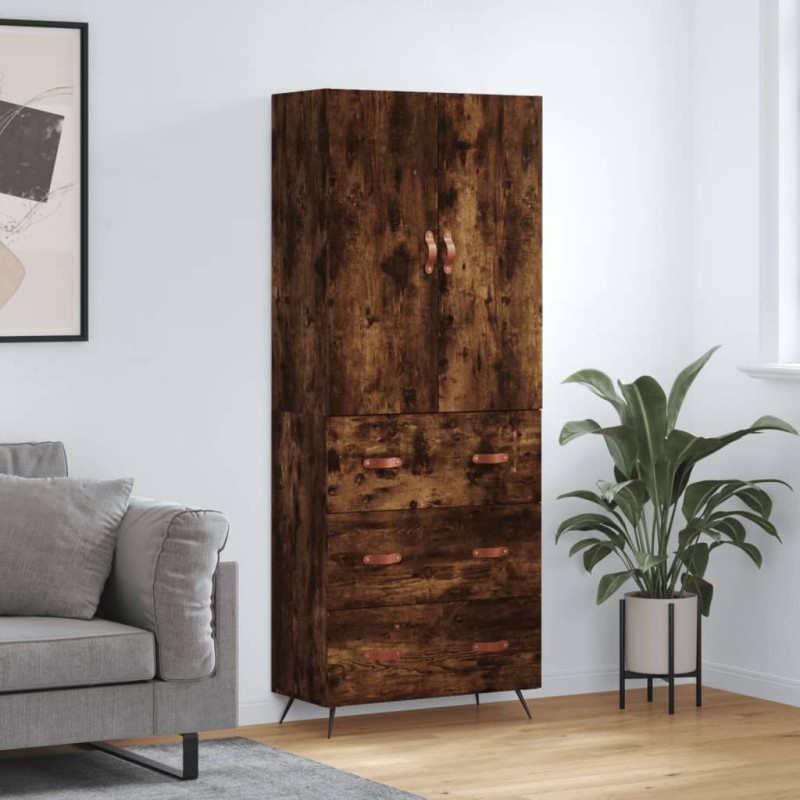 vidaXL Credenza Rovere Fumo 69,5x34x180 cm in Legno Multistrato vidaXL Credenza Rovere Fumo 69,5x34x180 cm in Legno Multistrato