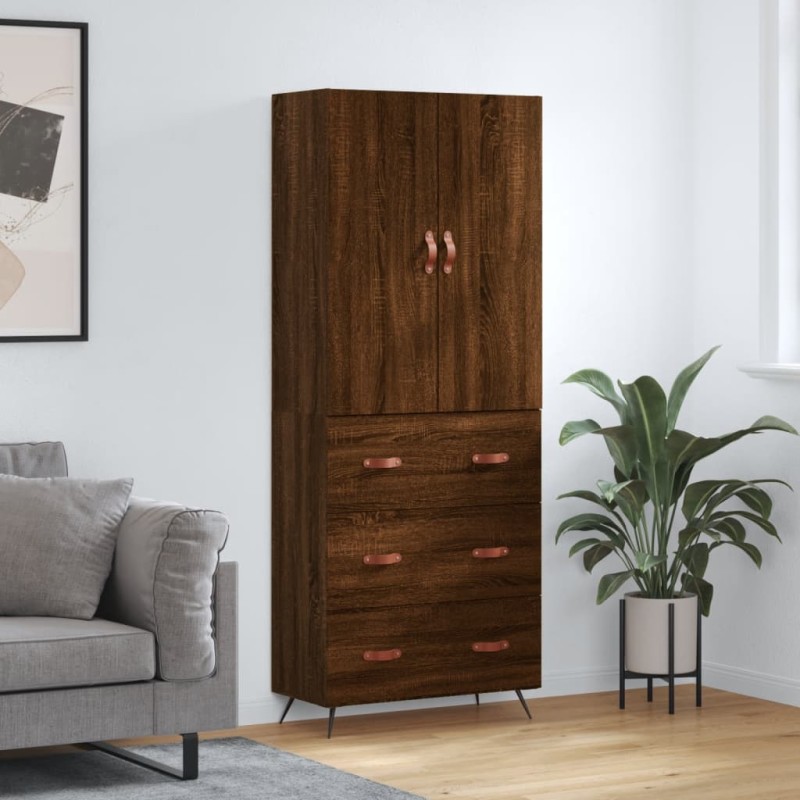 vidaXL Credenza Rovere Marrone 69,5x34x180 cm in Legno Multistrato vidaXL Credenza Rovere Marrone 69,5x34x180 cm in Legno Multistrato