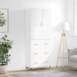 vidaXL Credenza Bianco Lucido 69,5x34x180 cm in Legno Multistrato