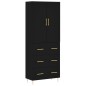 vidaXL Credenza Nera 69,5x34x180 cm in Legno Multistrato vidaXL Credenza Nera 69,5x34x180 cm in Legno Multistrato