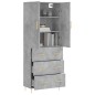 vidaXL Credenza Grigio Cemento 69,5x34x180 cm in Legno Multistrato vidaXL Credenza Grigio Cemento 69,5x34x180 cm in Legno Multistrato