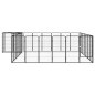 Box Cani 30 Pannelli Nero 50x100 cm Acciaio Verniciato Polvere Box Cani 30 Pannelli Nero 50x100 cm Acciaio Verniciato Polvere