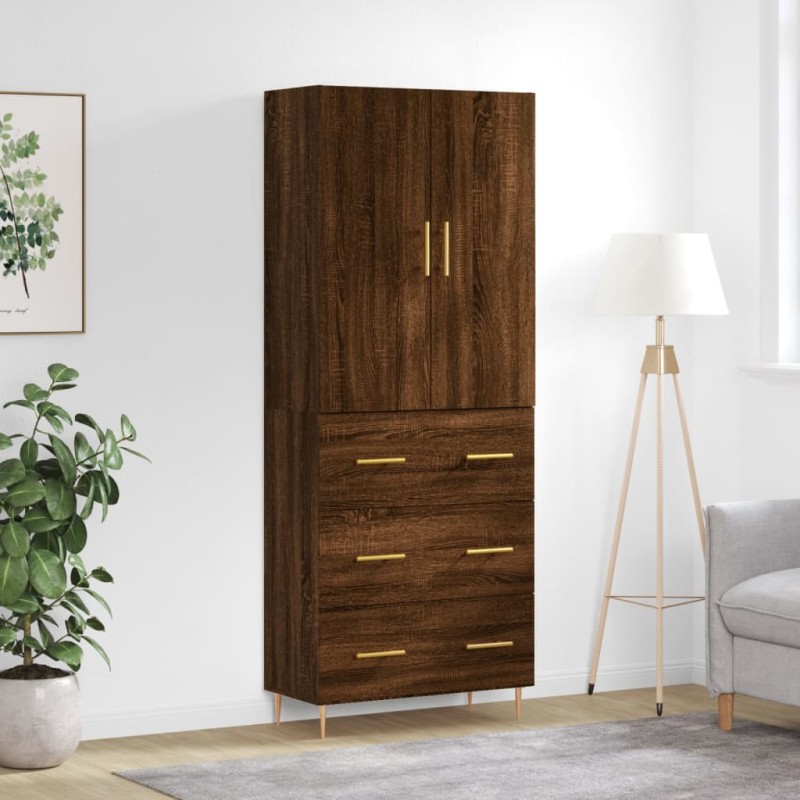 vidaXL Credenza Rovere Marrone 69,5x34x180 cm in Legno Multistrato vidaXL Credenza Rovere Marrone 69,5x34x180 cm in Legno Multistrato