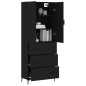 vidaXL Credenza Nera 69,5x34x180 cm in Legno Multistrato vidaXL Credenza Nera 69,5x34x180 cm in Legno Multistrato
