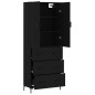 vidaXL Credenza Nera 69,5x34x180 cm in Legno Multistrato vidaXL Credenza Nera 69,5x34x180 cm in Legno Multistrato