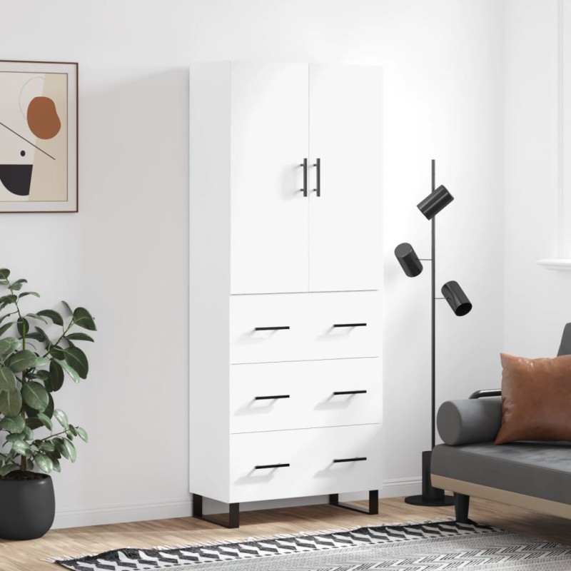 vidaXL Credenza Bianca 69,5x34x180 cm in Legno Multistrato vidaXL Credenza Bianca 69,5x34x180 cm in Legno Multistrato