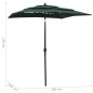 Ombrellone a 3 Livelli con Palo in Alluminio Verde 2x2 m Ombrellone a 3 Livelli con Palo in Alluminio Verde 2x2 m