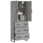 vidaXL Credenza Grigio Sonoma 69,5x34x180 cm in Legno Multistrato vidaXL Credenza Grigio Sonoma 69,5x34x180 cm in Legno Multistrato
