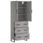 vidaXL Credenza Grigio Sonoma 69,5x34x180 cm in Legno Multistrato vidaXL Credenza Grigio Sonoma 69,5x34x180 cm in Legno Multistrato