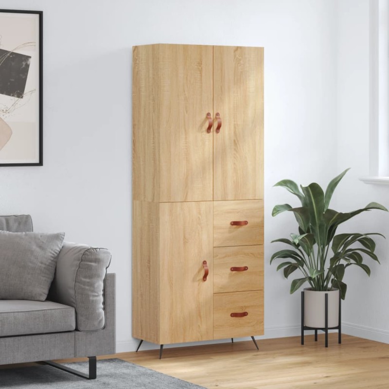 vidaXL Credenza Rovere Sonoma 69,5x34x180 cm in Legno Multistrato vidaXL Credenza Rovere Sonoma 69,5x34x180 cm in Legno Multistrato