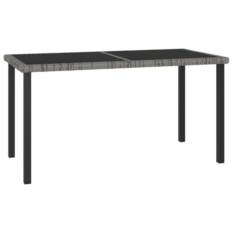 Tavolo da Pranzo da Giardino Grigio 140x70x73 cm in Polyrattan Tavolo da Pranzo da Giardino Grigio 140x70x73 cm in Polyrattan