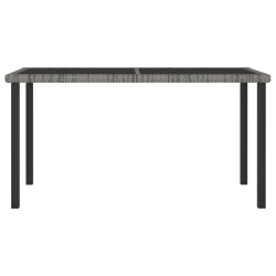 Tavolo da Pranzo da Giardino Grigio 140x70x73 cm in Polyrattan