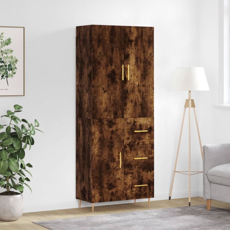 vidaXL Credenza Rovere Fumo 69,5x34x180 cm in Legno Multistrato vidaXL Credenza Rovere Fumo 69,5x34x180 cm in Legno Multistrato