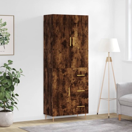 vidaXL Credenza Rovere Fumo  69,5x34x180 cm in Legno Multistrato