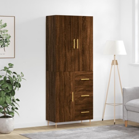vidaXL Credenza Rovere Marrone 69,5x34x180 cm in Legno Multistrato