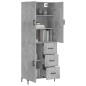 vidaXL Credenza Grigio Cemento 69,5x34x180 cm in Legno Multistrato vidaXL Credenza Grigio Cemento 69,5x34x180 cm in Legno Multistrato