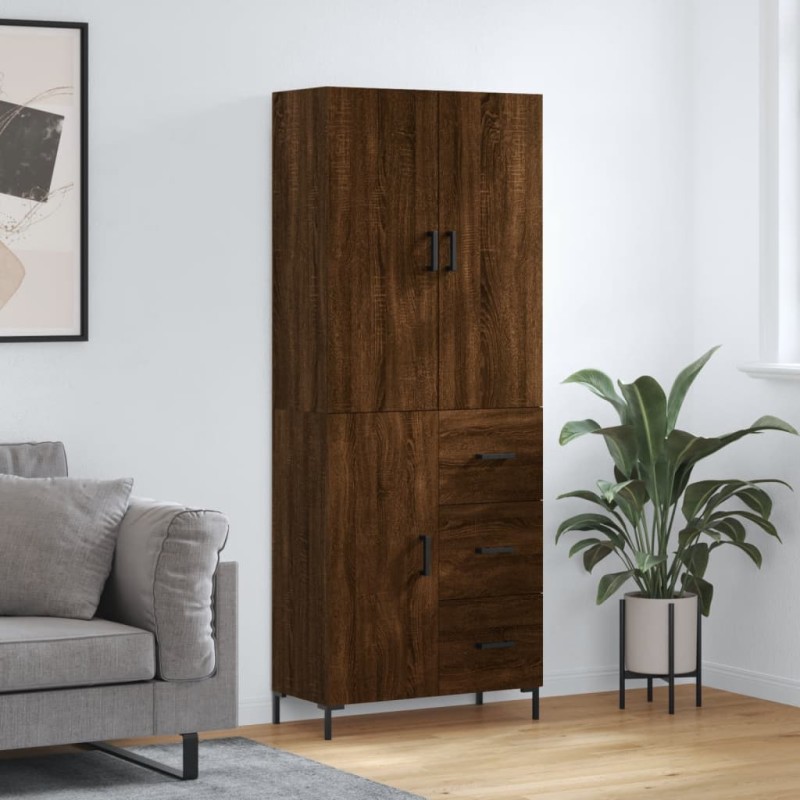 vidaXL Credenza Rovere Marrone 69,5x34x180 cm in Legno Multistrato vidaXL Credenza Rovere Marrone 69,5x34x180 cm in Legno Multistrato