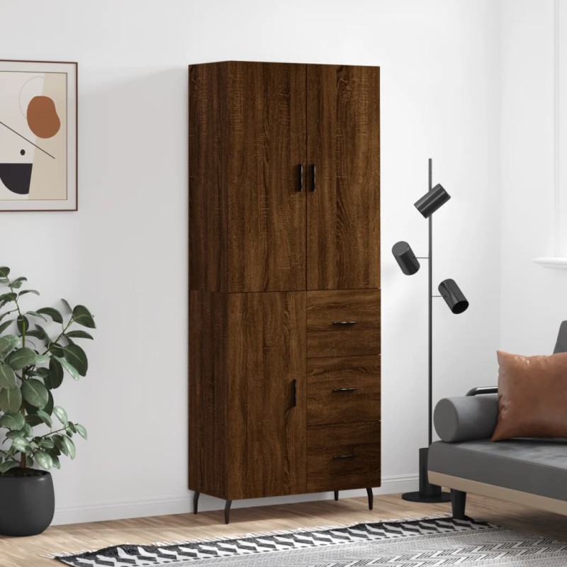 vidaXL Credenza Rovere Marrone 69,5x34x180 cm in Legno Multistrato vidaXL Credenza Rovere Marrone 69,5x34x180 cm in Legno Multistrato
