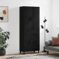 vidaXL Credenza Nera 69,5x34x180 cm in Legno Multistrato vidaXL Credenza Nera 69,5x34x180 cm in Legno Multistrato