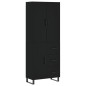 vidaXL Credenza Nera 69,5x34x180 cm in Legno Multistrato vidaXL Credenza Nera 69,5x34x180 cm in Legno Multistrato