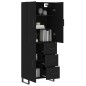 vidaXL Credenza Nera 69,5x34x180 cm in Legno Multistrato vidaXL Credenza Nera 69,5x34x180 cm in Legno Multistrato