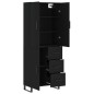 vidaXL Credenza Nera 69,5x34x180 cm in Legno Multistrato vidaXL Credenza Nera 69,5x34x180 cm in Legno Multistrato