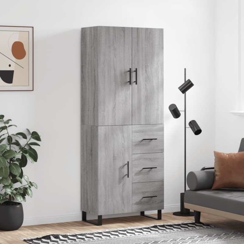 vidaXL Credenza Grigio Sonoma 69,5x34x180 cm in Legno Multistrato vidaXL Credenza Grigio Sonoma 69,5x34x180 cm in Legno Multistrato