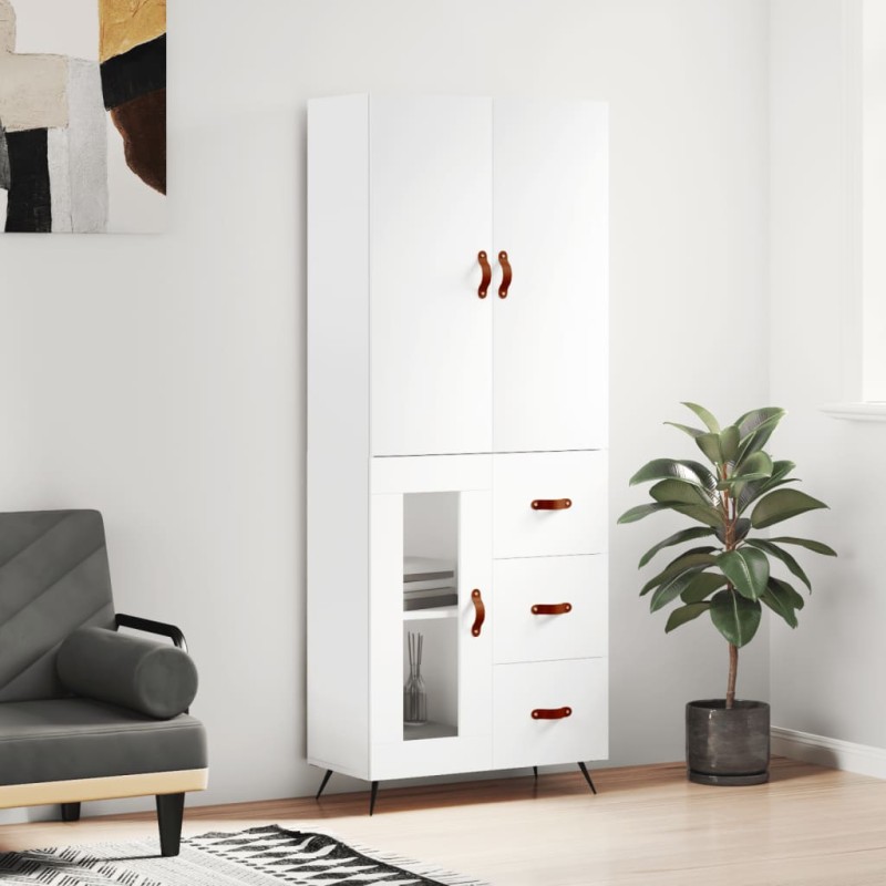vidaXL Credenza Bianca 69,5x34x180 cm in Legno Multistrato vidaXL Credenza Bianca 69,5x34x180 cm in Legno Multistrato