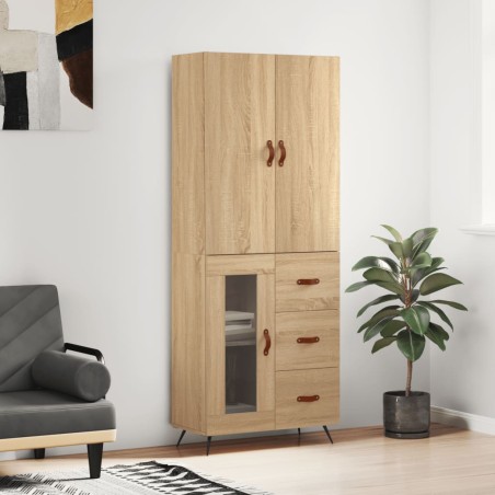 vidaXL Credenza Rovere Sonoma 69,5x34x180 cm in Legno Multistrato