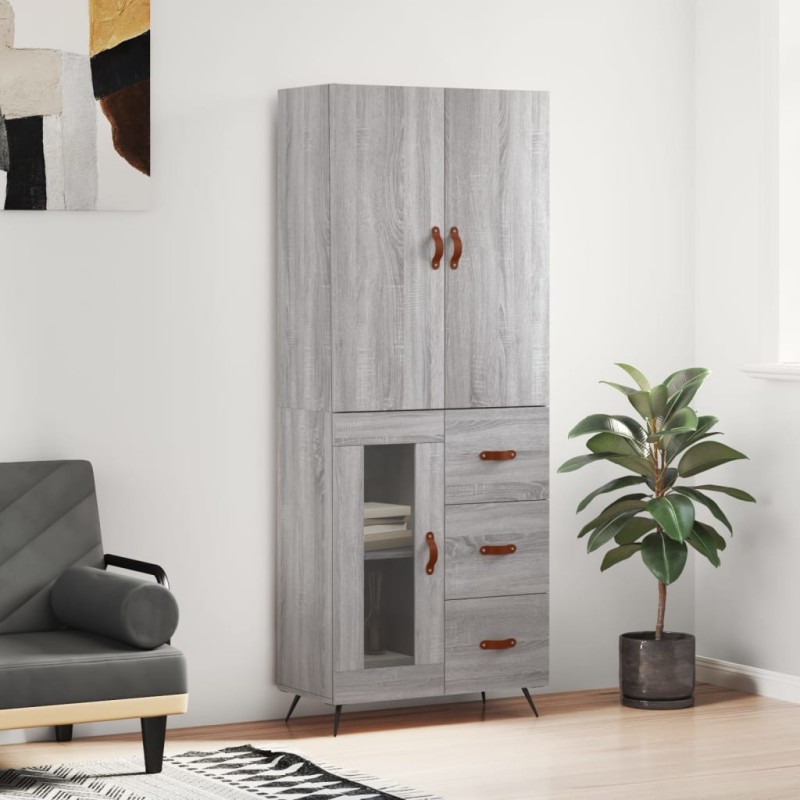 vidaXL Credenza Grigio Sonoma 69,5x34x180 cm in Legno Multistrato vidaXL Credenza Grigio Sonoma 69,5x34x180 cm in Legno Multistrato