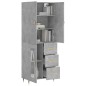 vidaXL Credenza Grigio Cemento 69,5x34x180 cm in Legno Multistrato vidaXL Credenza Grigio Cemento 69,5x34x180 cm in Legno Multistrato