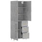 vidaXL Credenza Grigio Cemento 69,5x34x180 cm in Legno Multistrato vidaXL Credenza Grigio Cemento 69,5x34x180 cm in Legno Multistrato