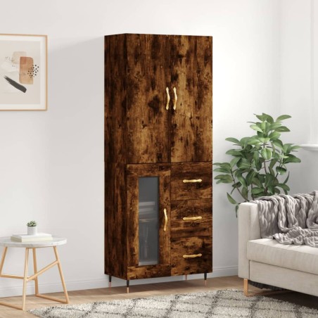 vidaXL Credenza Rovere Fumo  69,5x34x180 cm in Legno Multistrato