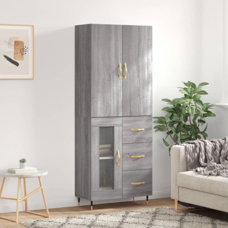 vidaXL Credenza Grigio Sonoma 69,5x34x180 cm in Legno Multistrato