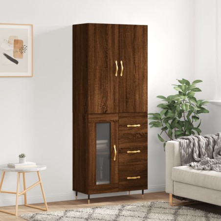 vidaXL Credenza Rovere Marrone 69,5x34x180 cm in Legno Multistrato